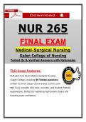 NUR 265 Final Exam &ndash; Galen Medical-Surgical Nursing &lpar;Latest 2026&sol;2027&rpar; Actual Questions & Answers &lpar;A&plus; Graded&rpar; &vert; Updated PDF