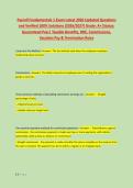 Payroll Fundamentals 1 Exam Latest 2026 Updated Questions &NewLine;and Verified 100&percnt; Solutions &lpar;2026&sol;2027&rpar; Grade&colon; A&plus;&vert;Status&colon; &NewLine;Guaranteed Pass&vert; Taxable Benefits&comma; ROE&comma; Commissions&comma; &NewLine;Vacation Pay & Termination Rules