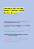 ISA Arborist Certification Exam 2026&sol;2027 Test Bank&ndash; Practice Questions & Answers &NewLine; &NewLine;