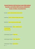 General Chemistry ACS Final Exam Latest 2026 Updated &NewLine;Questions and Verified 100&percnt; Solutions &lpar;2026&sol;2027&rpar; &NewLine;Grade&colon; A&plus;&vert;Status&colon; Guaranteed Pass