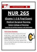 Galen NUR 265 Exams 1-3 & Final Exam &ndash; Medical-Surgical Nursing &lpar;Newest 2026&sol;2027&rpar; PDF &vert; 100&percnt; Correct