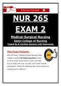 Galen NUR 265 Exam 2 &ndash; Medical-Surgical Nursing &lpar;Newest 2026&sol;2027&rpar; PDF &vert; 100&percnt; Correct