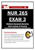 Galen NUR 265 Exam 3 &ndash; Medical-Surgical Nursing &lpar;Newest 2026&sol;2027&rpar; PDF &vert; 100&percnt; Correct