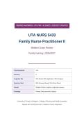 NURS 5433 FNP II MIDTERM ACTUAL EXAM 2026&sol;2027 &vert; Family Nursing Review PDF &vert; UTA &vert; Questions & Verified Answers &vert; Pass Guaranteed - A&plus; Graded&NewLine;&NewLine;