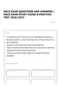 NACE EXAM QUESTIONS AND ANSWERS &vert; NACE EXAM STUDY GUIDE & PRACTICE TEST 2026&sol;2027