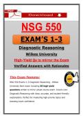 NSG 550 Exams 1&ndash;3 &ndash; Wilkes Diagnostic Reasoning &lpar;Latest 2026&sol;2027&rpar; Actual Questions & Answers &lpar;A&plus; Graded&rpar; &vert; Updated PDF