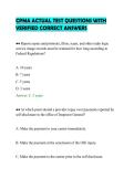 CPMA ACTUAL TEST QUESTIONS WITH&NewLine;VERIFIED CORRECT ANSWERS&NewLine;