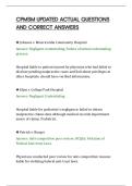 CPMSM UPDATED ACTUAL QUESTIONS&NewLine;AND CORRECT ANSWERS