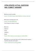 CPPM UPDATED ACTUAL QUESTIONS&NewLine;AND CORRECT ANSWERS