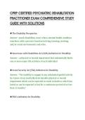 CPRP CERTIFIED PSYCHIATRIC REHABILITATION&NewLine;PRACTITIONER EXAM COMPREHENSIVE STUDY&NewLine;GUIDE WITH SOLUTIONS