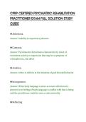 CPRP CERTIFIED PSYCHIATRIC REHABILITATION&NewLine;PRACTITIONER EXAM FULL SOLUTION STUDY&NewLine;GUIDE&NewLine;