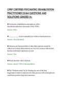 CPRP CERTIFIED PSYCHIATRIC REHABILITATION&NewLine;PRACTITIONER EXAM QUESTIONS AND&NewLine;SOLUTIONS GRADED A&plus;