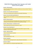 NR565&sol;NR 565 Pharmacology Week 1 Questions with Verified&NewLine;Answers &lpar;Correct Update&rpar;