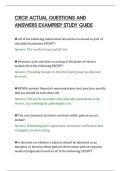 CRCR ACTUAL QUESTIONS AND&NewLine;ANSWERS EXAMPREP STUDY GUIDE&NewLine;