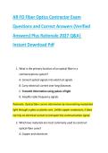 AR FO Fiber Optics Contractor Exam &NewLine;Questions and Correct Answers &lpar;Verified &NewLine;Answers&rpar; Plus Rationale 2027 Q&A&vert; &NewLine;Instant Download Pdf