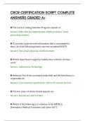 CRCR CERTIFICATION SCRIPT COMPLETE&NewLine;ANSWERS GRADED A&plus;