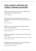 CRCR COMPLETE QUESTIONS AND&NewLine;CORRECT ANSWERS EXAM REVIEW