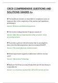 CRCR COMPREHENSIVE QUESTIONS AND&NewLine;SOLUTIONS GRADED A&plus;