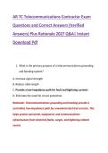 AR TC Telecommunications Contractor Exam &NewLine;Questions and Correct Answers &lpar;Verified &NewLine;Answers&rpar; Plus Rationale 2027 Q&A&vert; Instant &NewLine;Download Pdf 