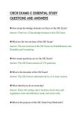 CRCR EXAMS C ESSENTIAL STUDY&NewLine;QUESTIONS AND ANSWERS&NewLine;