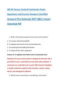 AR AC Access Control Contractor Exam &NewLine;Questions and Correct Answers &lpar;Verified &NewLine;Answers&rpar; Plus Rationale 2027 Q&A&vert; Instant &NewLine;Download Pdf