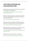 CRCR TESTED QUESTIONS AND&NewLine;SOLUTIONS FINAL PAPER&NewLine;