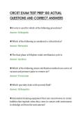 CRCST EXAM TEST PREP 150 ACTUAL&NewLine;QUESTIONS AND CORRECT ANSWERS
