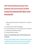 AR IP Industrial Piping Contractor Exam &NewLine;Questions and Correct Answers &lpar;Verified &NewLine;Answers&rpar; Plus Rationale 2027 Q&A&vert; Instant &NewLine;Download Pdf 