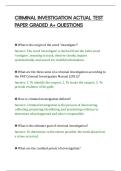 CRIMINAL INVESTIGATION ACTUAL TEST&NewLine;PAPER GRADED A&plus; QUESTIONS