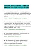 CRIMINAL INVESTIGATION COMPLETE&NewLine;EXAM REVIEW WITH FULL SOLUTIONS&NewLine;