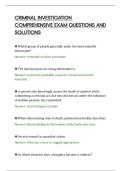 CRIMINAL INVESTIGATION&NewLine;COMPREHENSIVE EXAM QUESTIONS AND&NewLine;SOLUTIONS&NewLine;