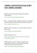 CRIMINAL INVESTIGATION EXAM SCRIPT&NewLine;WITH VERIFIED ANSWERS&NewLine;
