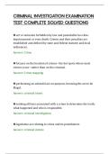 CRIMINAL INVESTIGATION EXAMINATION&NewLine;TEST COMPLETE SOLVED QUESTIONS&NewLine;