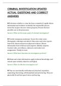 CRIMINAL INVESTIGATION UPDATED&NewLine;ACTUAL QUESTIONS AND CORRECT&NewLine;ANSWERS&NewLine;