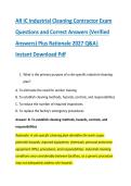 AR IC Industrial Cleaning Contractor Exam &NewLine;Questions and Correct Answers &lpar;Verified &NewLine;Answers&rpar; Plus Rationale 2027 Q&A&vert; &NewLine;Instant Download Pdf