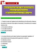 Pearson Vue Texas State Life &plus; Health Insurance Exam&NewLine;Questions with Verified Answers&NewLine;100&percnt; Guarantee passing score of 90&percnt; or higher 
