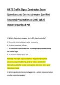 AR TS Traffic Signal Contractor Exam &NewLine;Questions and Correct Answers &lpar;Verified &NewLine;Answers&rpar; Plus Rationale 2027 Q&A&vert; &NewLine;Instant Download Pdf