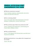 CRIMINAL JUSTICE EXAM SCRIPT&NewLine;COMPREHENSIVE STUDY GUIDE&NewLine;