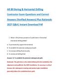 AR BR Boring & Horizontal Drilling &NewLine;Contractor Exam Questions and Correct &NewLine;Answers &lpar;Verified Answers&rpar; Plus Rationale &NewLine;2027 Q&A&vert; Instant Download Pdf