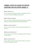 CRIMINAL JUSTICE IN CANADA 8TH EDITION&NewLine;QUESTIONS AND SOLUTIONS GRADED A&plus;