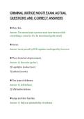 CRIMINAL JUSTICE NOCTI EXAM ACTUAL&NewLine;QUESTIONS AND CORRECT ANSWERS&NewLine;