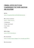 CRIMINAL JUSTICE NOCTI EXAM&NewLine;COMPREHENSIVE TEST PAPER QUESTIONS&NewLine;AND SOLUTIONS