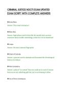 CRIMINAL JUSTICE NOCTI EXAM UPDATED&NewLine;EXAM SCRIPT WITH COMPLETE ANSWERS