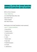 CRIMINAL JUSTICE TEST BANK UPDATED&NewLine;COMPLETE QUESTIONS AND SOLUTIONS&NewLine;