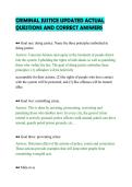 CRIMINAL JUSTICE UPDATED ACTUAL&NewLine;QUESTIONS AND CORRECT ANSWERS