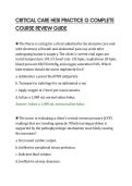 CRITICAL CARE HESI PRACTICE Q COMPLETE&NewLine;COURSE REVIEW GUIDE&NewLine;