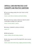 CRITICAL CARE HESI PRACTICE Q KEY&NewLine;CONCEPTS AND PRACTICE QUESTIONS