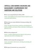 CRITICAL CARE NURSING DIAGNOSIS AND&NewLine;MANAGEMENT COMPREHENSIVE TEST&NewLine;QUESTIONS AND SOLUTIONS
