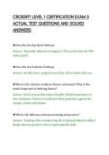 CROSSFIT LEVEL 1 CERTIFICATION EXAM 5&NewLine;ACTUAL TEST QUESTIONS AND SOLVED&NewLine;ANSWERS&NewLine;