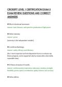 CROSSFIT LEVEL 1 CERTIFICATION EXAM 5&NewLine;EXAM REVIEW QUESTIONS AND CORRECT&NewLine;ANSWERS